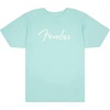 Fender Spaghetti Logo T-Shirt, Olympic White, XL(Daphne Blue)