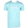 Fender Spaghetti Logo T-Shirt, Olympic White, XL(Daphne Blue)