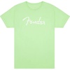 Fender Spaghetti Logo T-Shirt, Olympic White, XL(Surf Green)