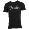 Fender Spaghetti Logo Wavy Checker T-Shirt, 100% Cotton, Pink Checker, S(Medium)