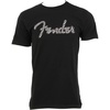 Fender Spaghetti Logo Wavy Checker T-Shirt, 100% Cotton, Pink Checker, S(Small)