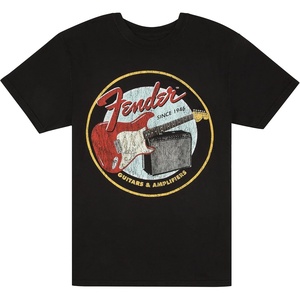 Fender 1946 Guitars & Amplifiers T-Shirt, Vintage Black, S(Large)
