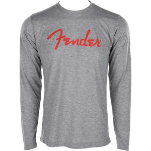 Fender Spaghetti Logo Long Sleeve T-Shirt, Heather Gray, S(Gray)