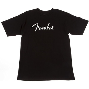 Fender Spaghetti Logo T-Shirt, Olympic White, XL(Black)