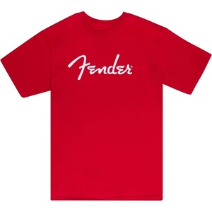Fender Spaghetti Logo T-Shirt, Olympic White, XL(Dakota Red)