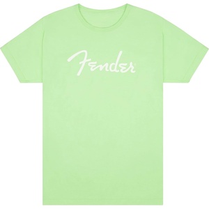 Fender Spaghetti Logo T-Shirt, Olympic White, XL(Surf Green)