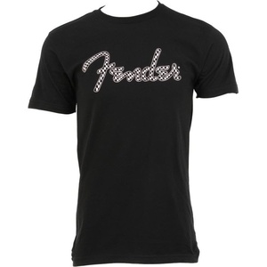 Fender Spaghetti Logo Wavy Checker T-Shirt, 100% Cotton, Pink Checker, S(X-Large)