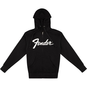 Fender Transition Logo Zip Front Hoodie, Black, M