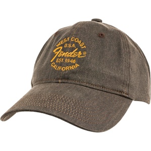 Fender West Coast Dad Hat, Twill Cotton, Adjustable Fit, Oil Color