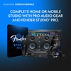 Bundle of Fender Quantum Complete Bundle, Home Recording Studio Kit with USB-C LT 2 Audio Interface, M7 MkII Condenser Mic, and More + Fender Professional Series Guitar Cable, 10 ft, Black