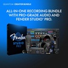 Bundle of Fender Quantum Creator Bundle, Home Recording Kit with Quantum LT 2 USB-C Interface, M7 Condenser Microphone, HD7 Headphones, and More + Fender Professional Series Guitar Cable, 10 ft, Black