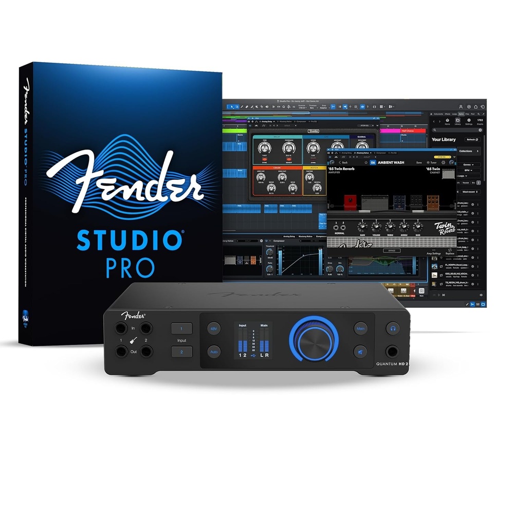 image:imageFender Quantum HD 2 20x24 USBC Audio Interface for Music Production MAXHD Mic Preamps Front Instrument Inputs ADAT amp SPDIF IO Auto Gain ReAmp Outputs Loopback Headphone Amp Mac amp PC