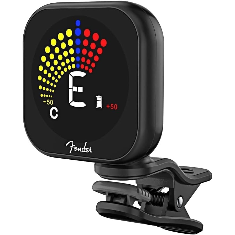 image:imageFender Flash 20 Guitar Tuner Clip On Rechargeable Guitar Tuner for 6 Strings Battery and Micro USB Audio Charger Included 4x3x2 Inches 1 CountBlack