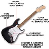 Fender Squier Debut Stratocaster HSS Beginner Electric Guitar, Sea Foam(Black)