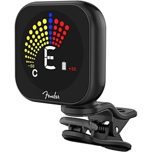 Fender Flash 2.0 Guitar Tuner Clip On, Rechargeable Guitar Tuner for 6 Strings, Battery and Micro USB Audio Charger Included, 4x3x2 Inches, 1 Count,Black