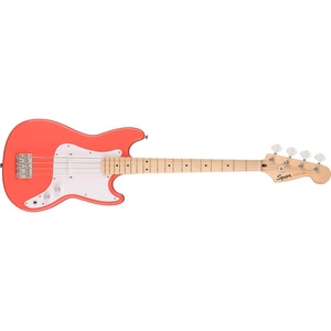 Squier Squier Sonic Bronco Bass, Arctic White, Maple Fingerboard(Tahitian Coral)