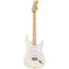 Fender Standard Stratocaster, Electric Guitar, with 2-Year Warranty, Modern “C” Shaped Neck, Laurel Fingerboard, White Pickguard, Aqua Marine Metallic(Olympic White)
