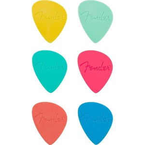 Fender Offset Picks, Multi-Color, 6-Pack(Multi-Color)