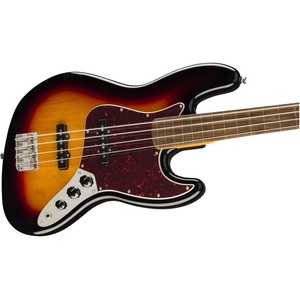 Squier Classic Vibe 60s Jazz Bass, 3-Color Sunburst, Fretless, Laurel Fingerboard