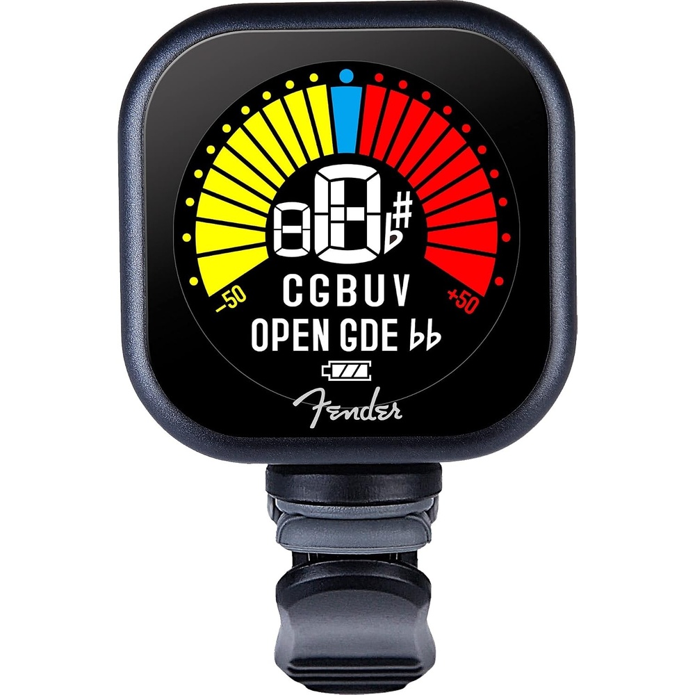 image:imageFender Flash Lite ClipOn Tuner for Acoustic Guitar Electric Guitar Bass Mandolin Violin Ukulele and BanjoBlack